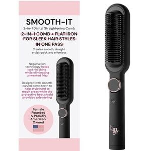 L'ange Black 2-in-1 Comb + Flat Iron!